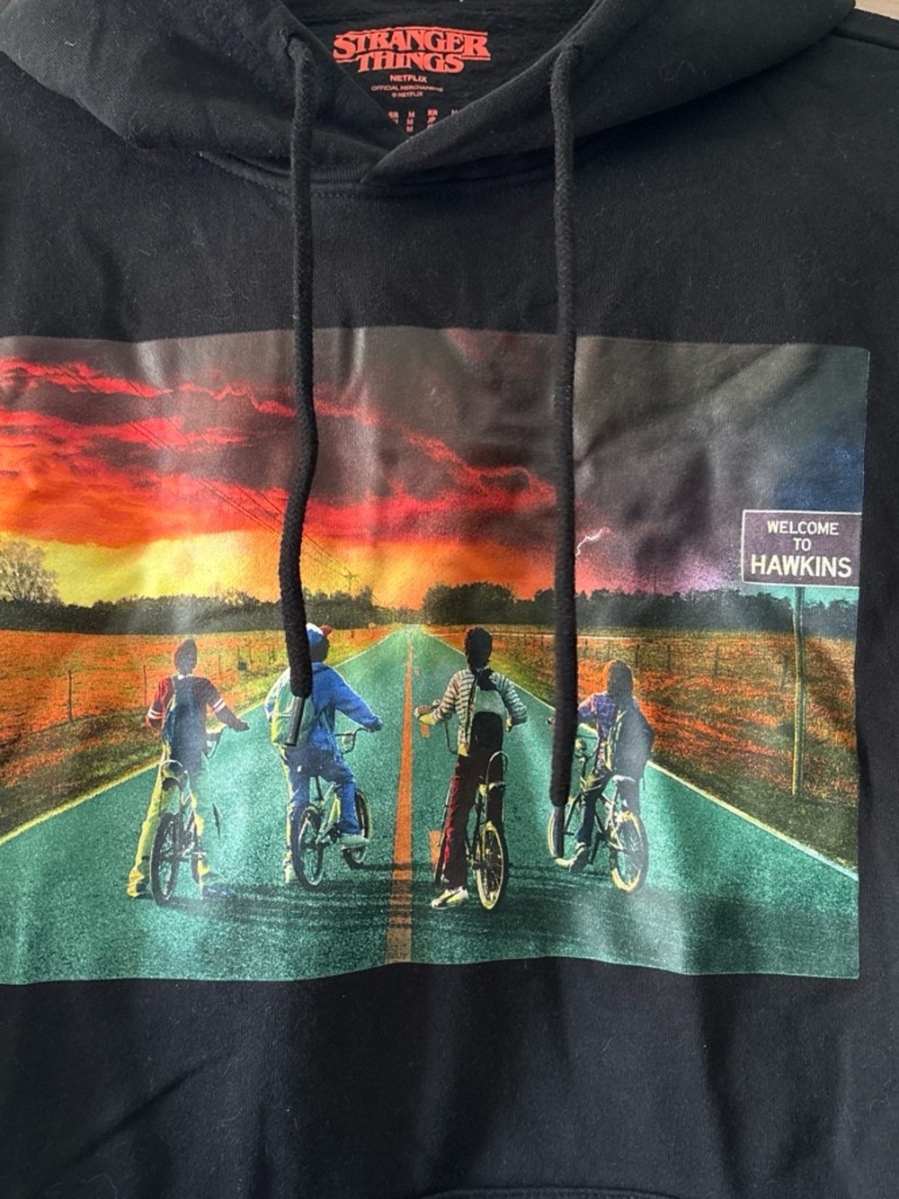 Stranger Things Black Graphic Hoodie - Welcome to Hawkins
